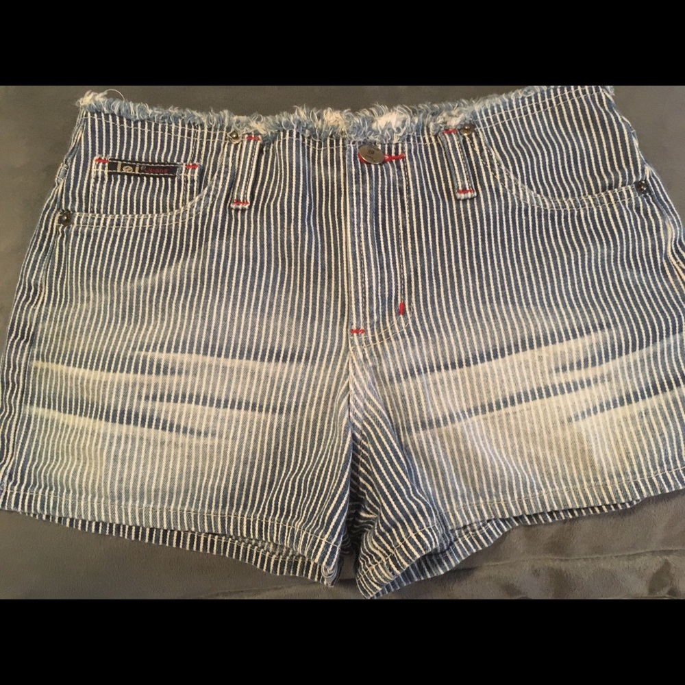 L.e.i. Pinstripe Jean Shorts